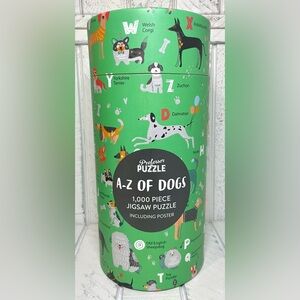 Professor Puzzle A-Z Of Dogs 1,000 Piece Jigsaw Puzzle 29”x19” With Poster